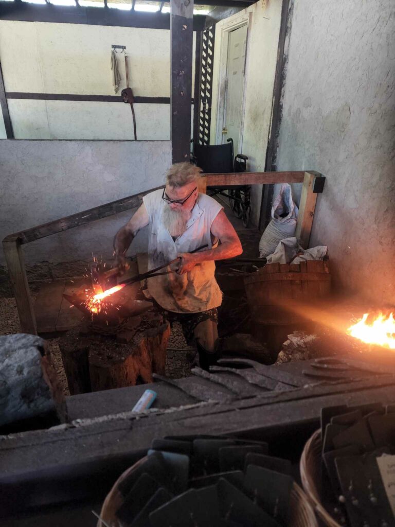 A.J. Drew - Double amputee and  blacksmith at Kentucky Renaissance Festival.